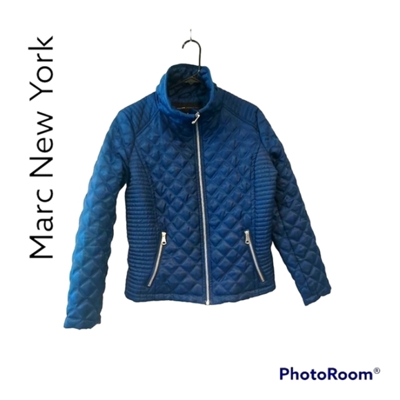 Marc New York Jackets & Coats Marc New York Blue Quilted Crop